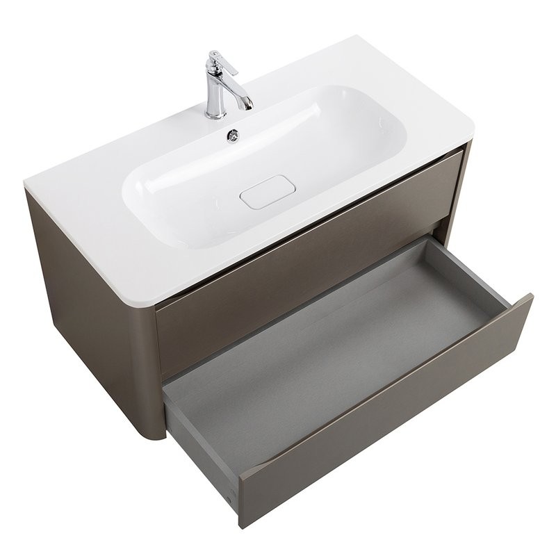 Тумба с раковиной Cezares Relax 100 сатин, раковина Cezares CZR-1000/480-LV-MR-NV