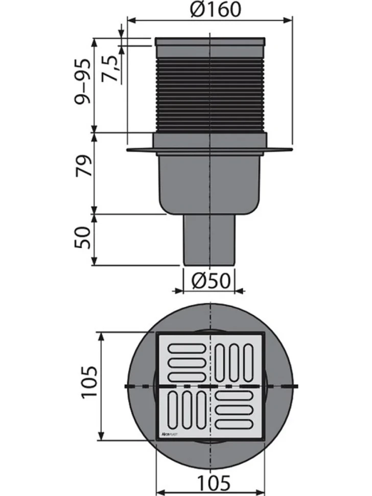 Душевой трап AlcaPlast APV2