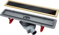 Душевой трап (лоток) Pestan Confluo Premium Gold Black Glass Line Confluo Premium Gold Black Glass Line 550 черное стекло/позолоченная сталь