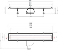 Душевой трап (лоток) Pestan Confluo Premium Gold Black Glass Line Confluo Premium Gold Black Glass Line 550 черное стекло/позолоченная сталь
