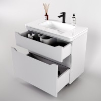 Тумба под раковину Style Line Марелла 80 напольная, антискрейтч, белая матовая
