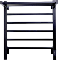 Полотенцесушитель электрический Comfysan Marte-K 012519 60x55 см, подключение справа, слева, матовый черный, лесенка, из стали, с полкой