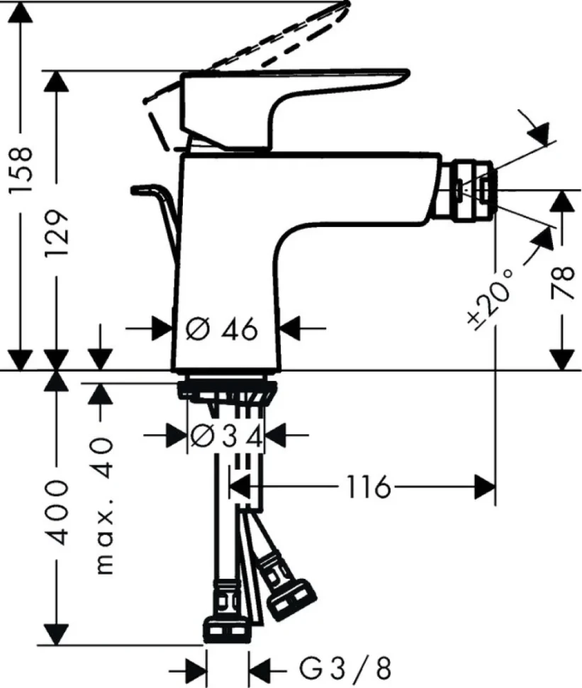 Смеситель для биде Hansgrohe Talis Talis E 71720670