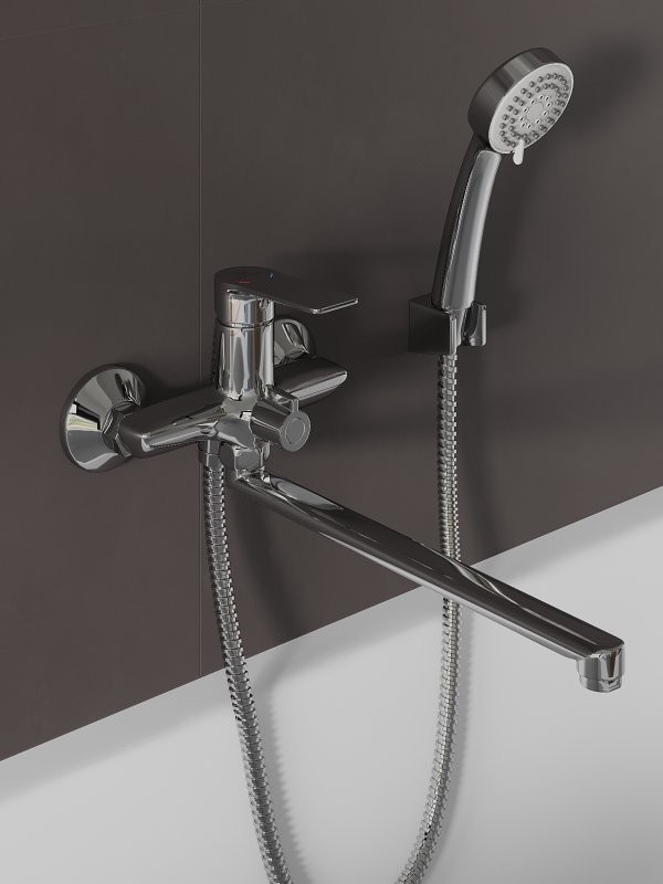 Смеситель с длинным изливом для ванны Agger Clean A2421100