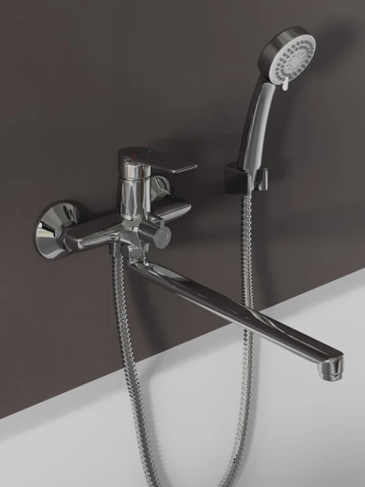 Смеситель с длинным изливом для ванны Agger Clean A2421100
