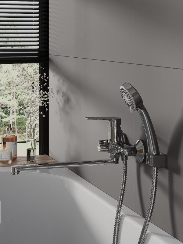 Смеситель с длинным изливом для ванны Agger Clean A2421100