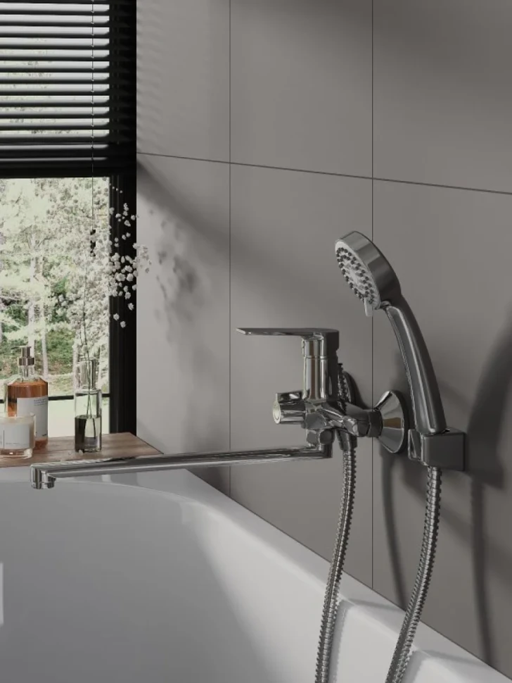 Смеситель с длинным изливом для ванны Agger Clean A2421100