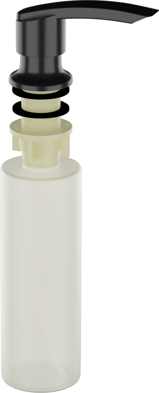 Мойка кухонная Ulgran U-601 308 черная + дозатор U-02 ультра-черный