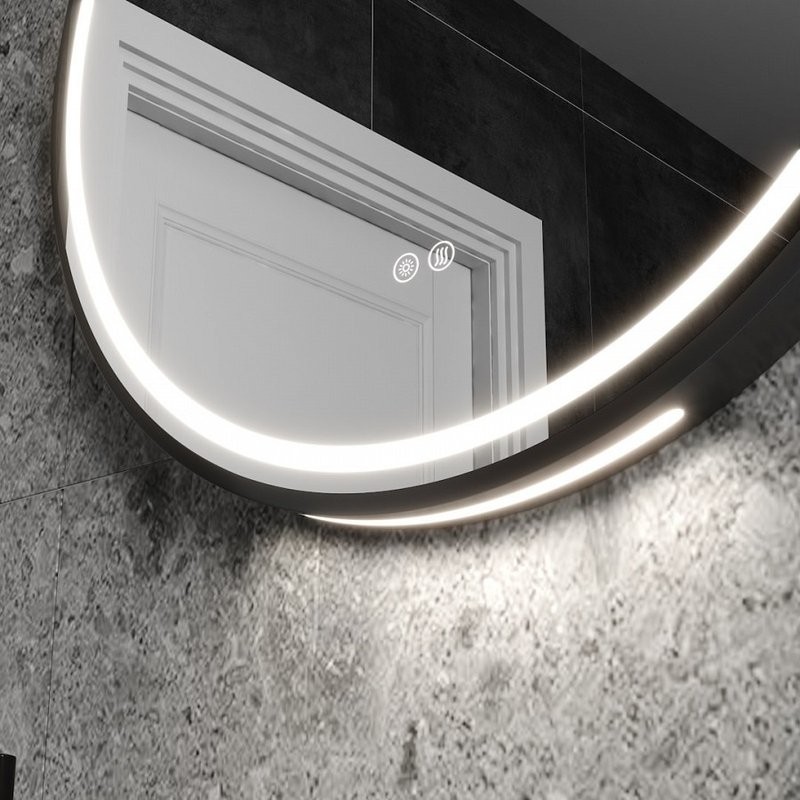 Зеркало круглое Teymi Lina Supernova T20122 D60 LED сенсор, антипар, черное