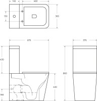 Унитаз-компакт напольный BelBagno Ardente-R BB02093CPR безободковый, крышка BB2312SC с микролифтом, бачок BB02093T