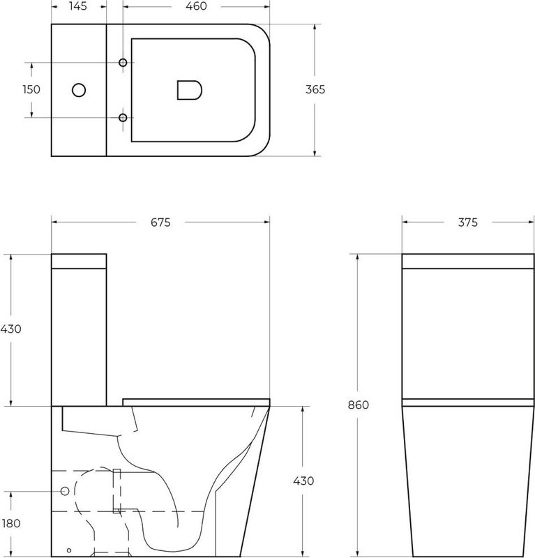 Унитаз-компакт напольный BelBagno Ardente-R BB02093CPR безободковый, крышка BB2312SC с микролифтом, бачок BB02093T
