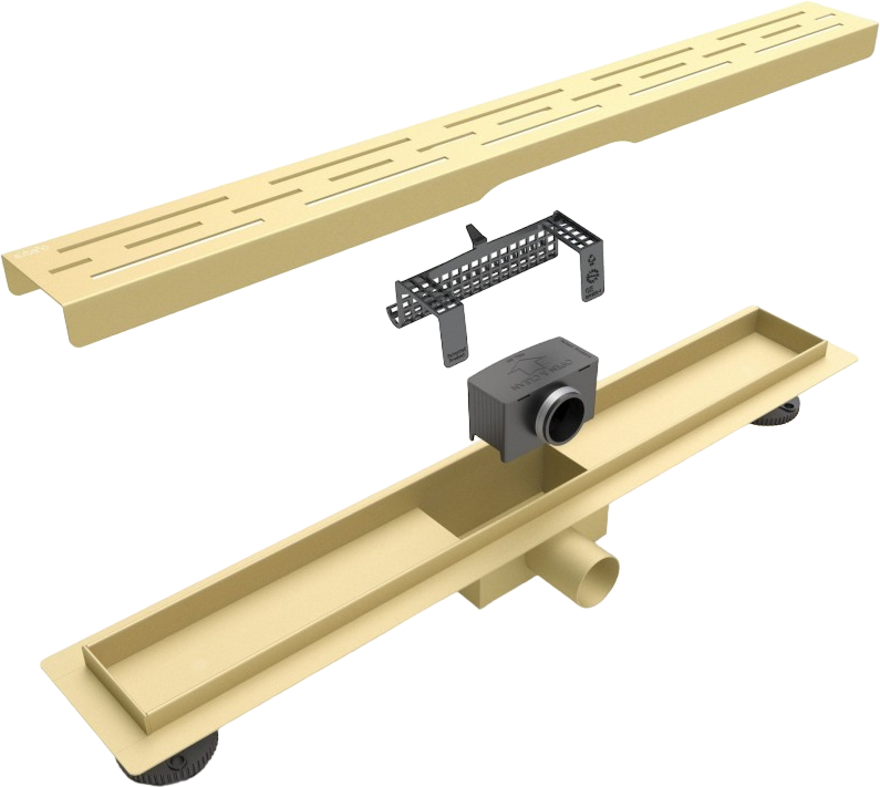 Душевой трап (лоток) Esbano Meta Rain 80 cм, матовое золото