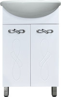 Тумба с раковиной Style Line Венеция 55 белая, раковина Rosa Уют 55