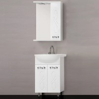 Тумба с раковиной Style Line Венеция 55 белая, раковина Rosa Уют 55