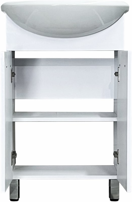 Тумба с раковиной Style Line Венеция 55 белая, раковина Rosa Уют 55