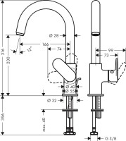 Смеситель для раковины Hansgrohe Vernis Blend 71554000 хром