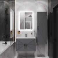 Тумба с раковиной Grossman Луксор 80 матовый графит