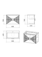 Тумба с раковиной Grossman Луксор 80 матовый графит