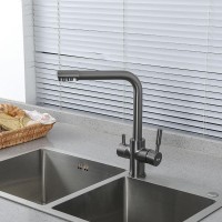 Смеситель для кухни Frap H52 F4352-9 оружейная сталь