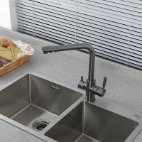 Смеситель для кухни Frap H52 F4352-9 оружейная сталь