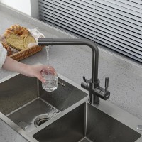 Смеситель для кухни Frap H52 F4352-9 оружейная сталь