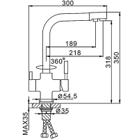Смеситель для кухни Frap H52 F4352-9 оружейная сталь