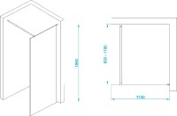 Душевая перегородка RGW Walk In WA-002B 110х195, профиль черный