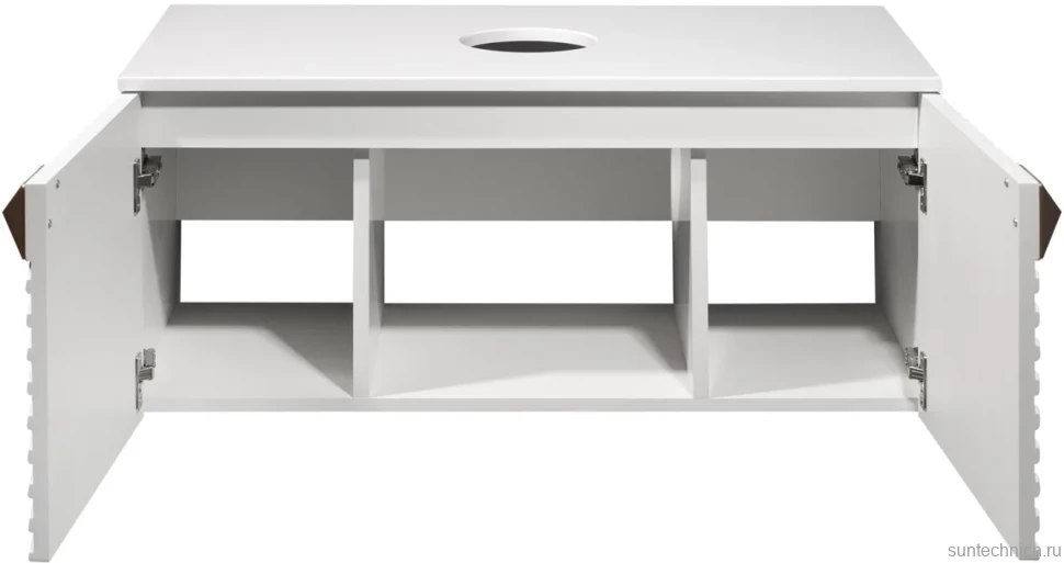 Тумба с раковиной Runo Андорра 85 белая матовая, белый глянец, раковина Cuatro 50
