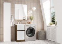 Тумба с раковиной AQUATON Лондри 40 L, дуб кантри, белый