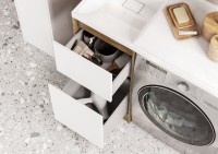 Тумба с раковиной AQUATON Лондри 40 L, дуб кантри, белый