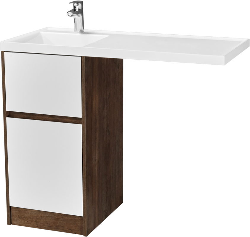 Тумба с раковиной AQUATON Лондри 40 L, дуб кантри, белый