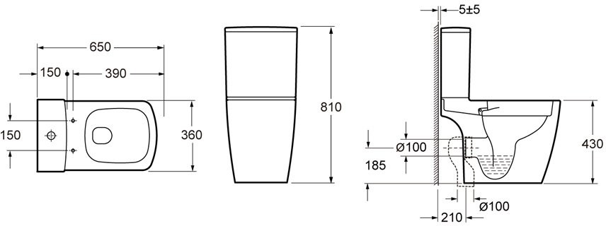 Унитаз-компакт напольный Lavinia Boho Aveo Compacto Rimless 330601CR безободковый, с микролифтом