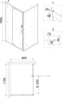 Душевой уголок Niagara Nova NG-63-11A-A80 110x80, прямоугольный, хром