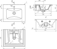 Тумба с раковиной Lemark Romance 60 белая глянцевая Тумба с раковиной Lemark Romance 60 белая глянцевая