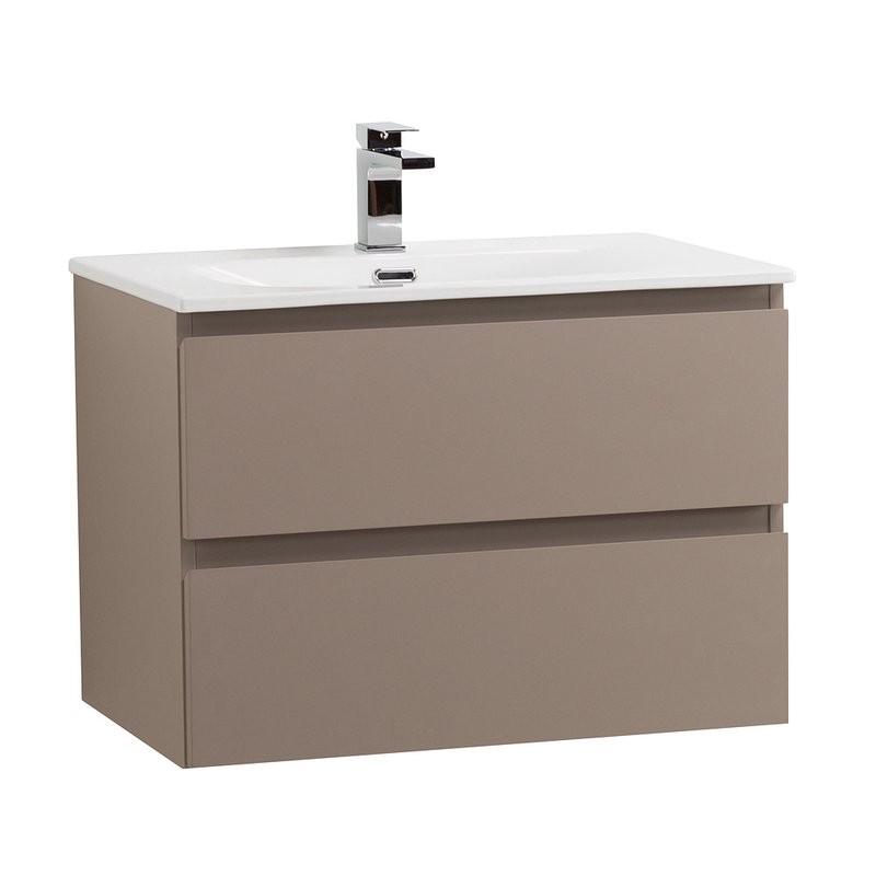 Тумба с раковиной BelBagno Kraft 60 подвесная, матовая бежевая, раковина bb-8099-60