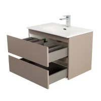 Тумба с раковиной BelBagno Kraft 60 подвесная, матовая бежевая, раковина bb-8099-60