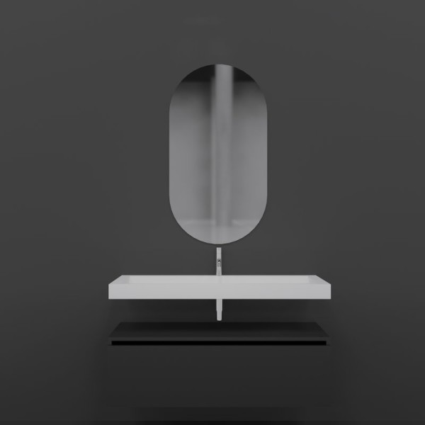 Мебель для ванной комнаты Armadi Art Flat 120 подвесная, антрацит матовый