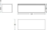 Мебель для ванной комнаты Armadi Art Flat 120 подвесная, антрацит матовый