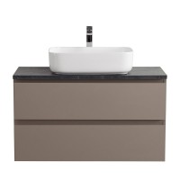 Тумба с раковиной BelBagno Kraft 100 подвесная, матовая бежевая, столешница kep-100-mno, раковина BB1304