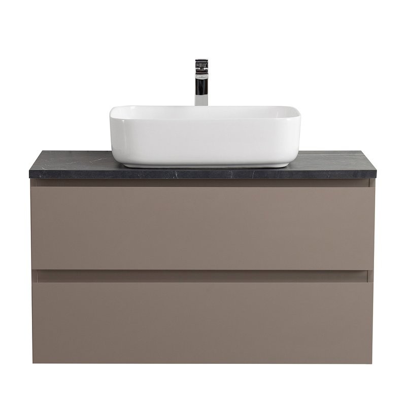 Тумба с раковиной BelBagno Kraft 100 подвесная, матовая бежевая, столешница kep-100-mno, раковина BB1304