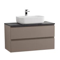 Тумба с раковиной BelBagno Kraft 100 подвесная, матовая бежевая, столешница kep-100-mno, раковина BB1304