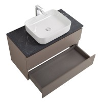 Тумба с раковиной BelBagno Kraft 100 подвесная, матовая бежевая, столешница kep-100-mno, раковина BB1304