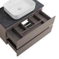 Тумба с раковиной BelBagno Kraft 100 подвесная, матовая бежевая, столешница kep-100-mno, раковина BB1304