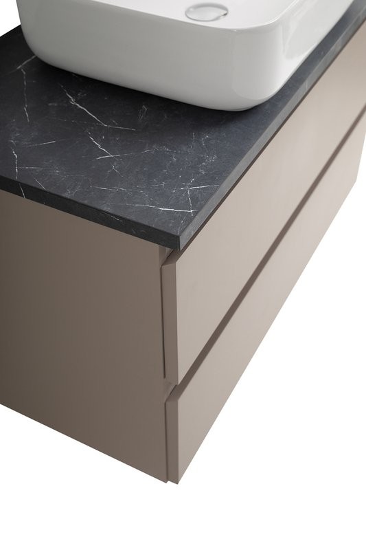 Тумба с раковиной BelBagno Kraft 100 подвесная, матовая бежевая, столешница kep-100-mno, раковина BB1304