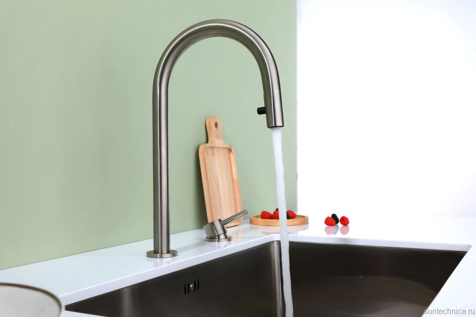 Смеситель для кухни Paulmark Estetica Es218006-BS брашированная сталь