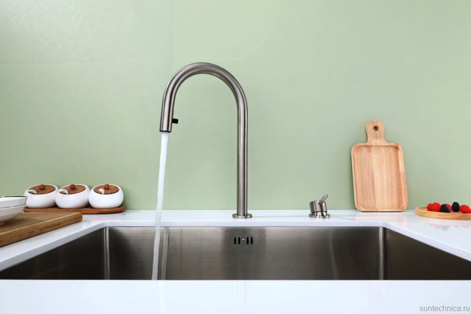 Смеситель для кухни Paulmark Estetica Es218006-BS брашированная сталь