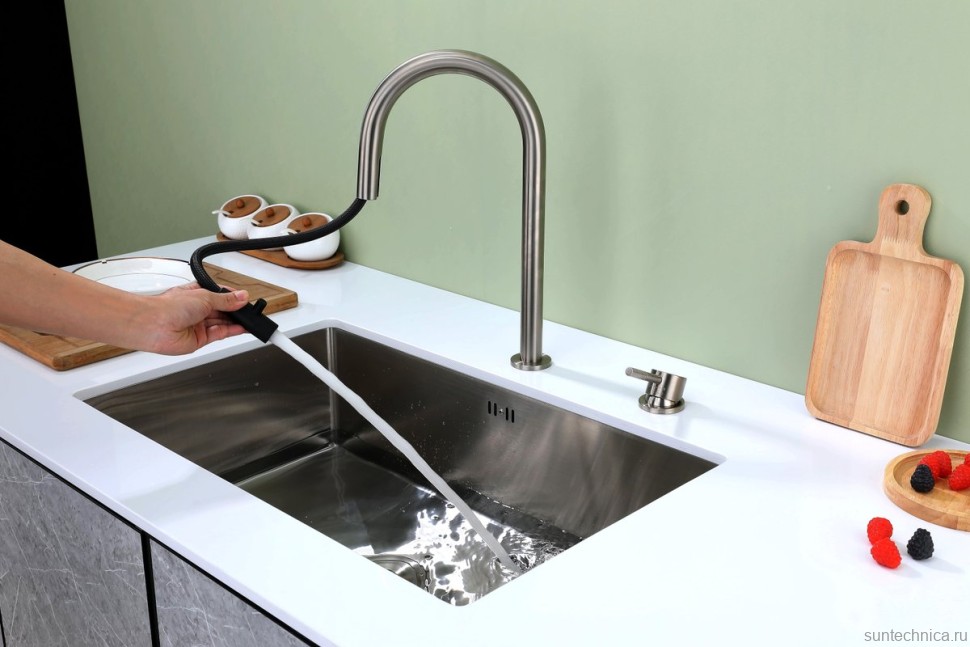 Смеситель для кухни Paulmark Estetica Es218006-BS брашированная сталь