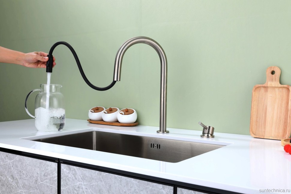 Смеситель для кухни Paulmark Estetica Es218006-BS брашированная сталь