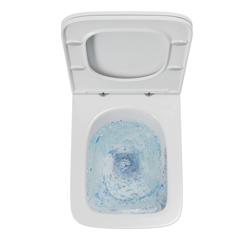 Унитаз подвесной безободковый вихревой Bau Stil Hurricane, быстросъемное тонкое сиденье дюропласт микролифт