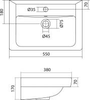 Мебель для ванной комнаты AQUATON Ронда Pro мини 55 дуб соммерсет